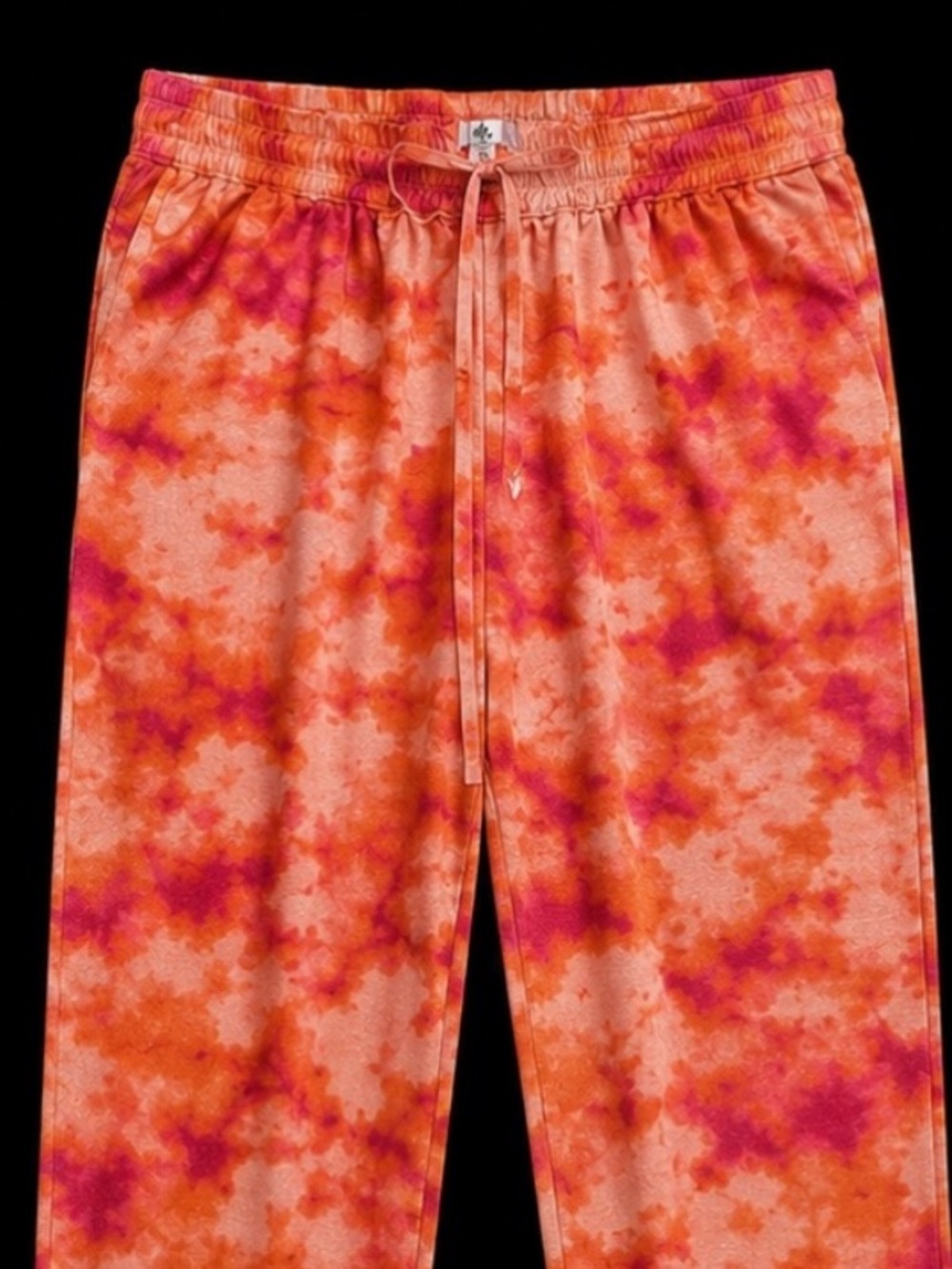 Women’s L/XL Orange & Pink Tie-Dye Jogger Bottoms Cute